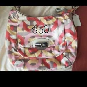 Coach pink pattern bag